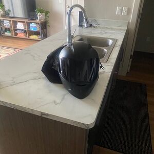 Voss 989 Moto-V Matte Black Helmet, VOSS 989 Moto-V Replacement Face Shield.